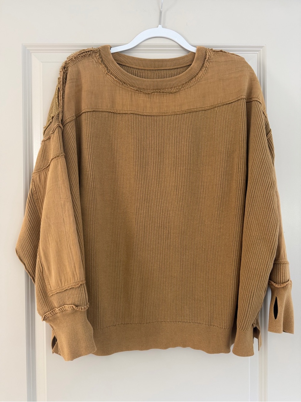 Free People Relaxed Crewneck Sweater - Tan